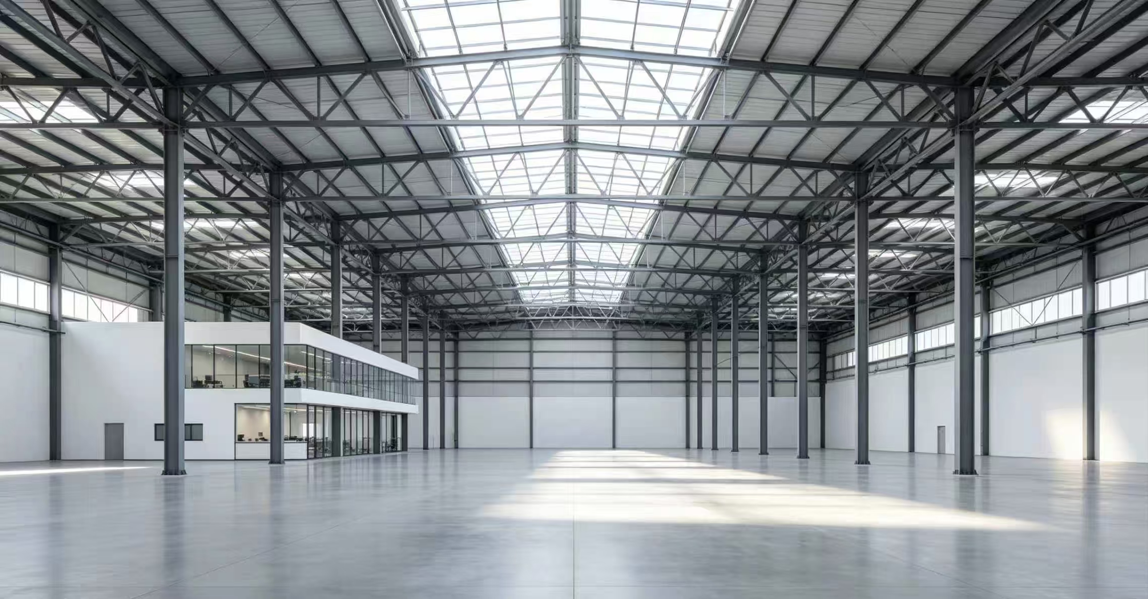 88m &times; 37m &times; 9.5m prefabricated steel structure warehouse with office facilities