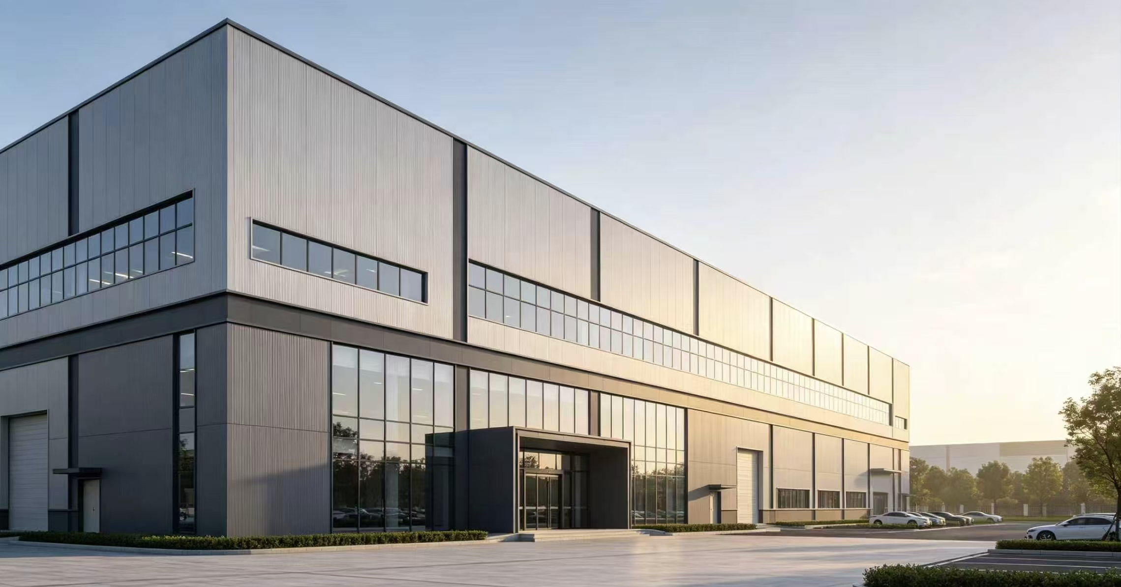 88m &times; 37m &times; 9.5m prefabricated steel structure warehouse with office facilities